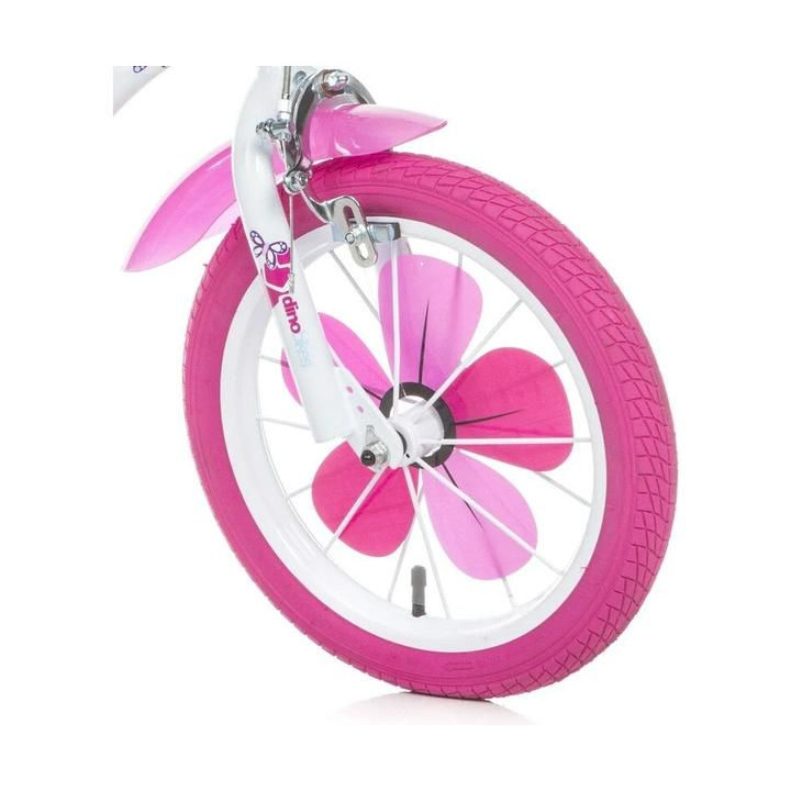 DINO Bikes - Dětské kolo 14" Flappy růžové