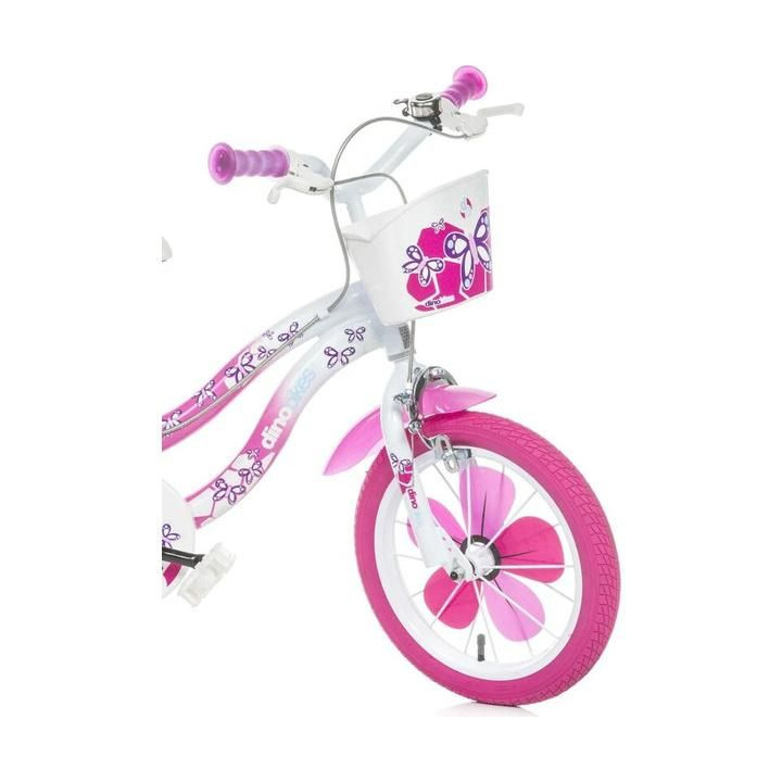 DINO Bikes - Dětské kolo 16" Flappy růžové