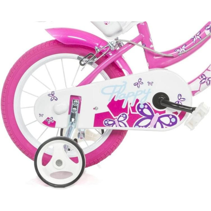 DINO Bikes - Dětské kolo 16" Flappy růžové