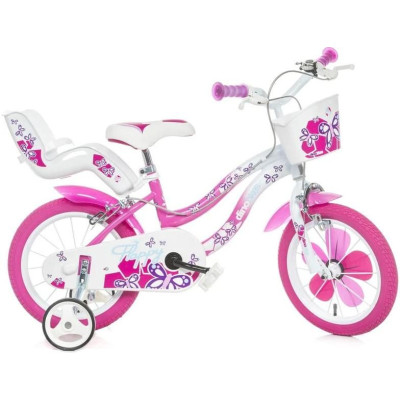 DINO Bikes - Dětské kolo 16" Flappy růžové
