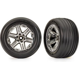 Traxxas kolo 2.8", RXT chromový disk, ribbed pneu (elektro predné) (2)
