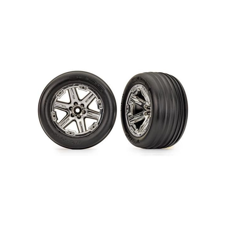 Traxxas kolo 2.8", RXT chromový disk, ribbed pneu (elektro predné) (2)