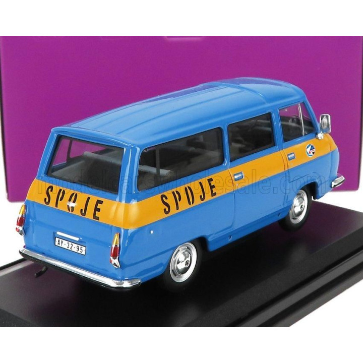 ABREX ŠKODA 1203 MINIBUS POSTE SPOJE 1974 - BLUE YELLOW 1/43