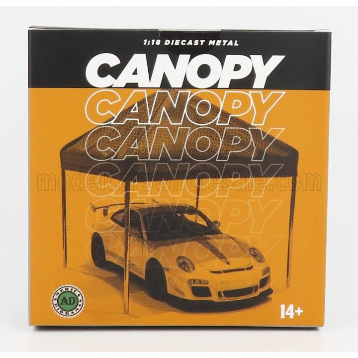 AMERICAN DIORAMA ACCESSORIES CANOPY SET WITH FRAME AND COVER - RED BLACK 1/24