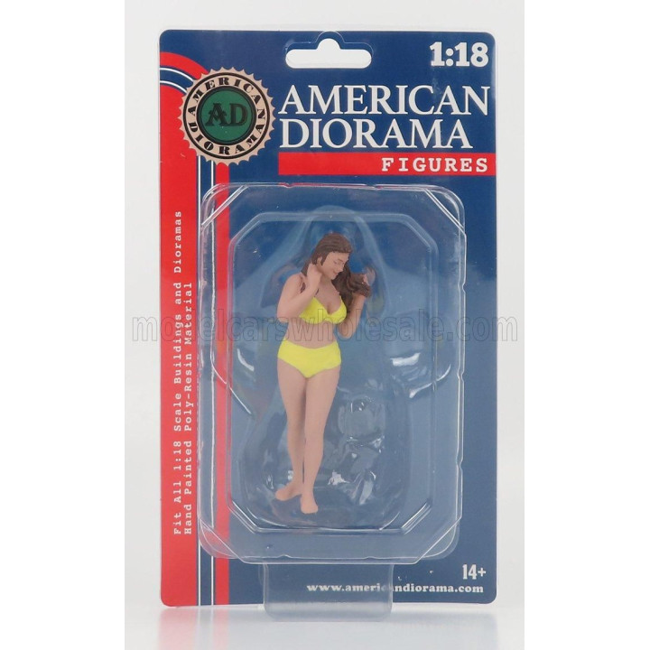 AMERICAN DIORAMA FIGURES AMY - BEACH GIRL - YELLOW PINK 1/18