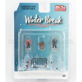AMERICAN DIORAMA FIGURES SET 4X WINTER BREAK - VARIOUS 1/64