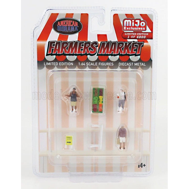 AMERICAN DIORAMA FIGURES SET - FARMERS MARKET - VARIOUS 1/64