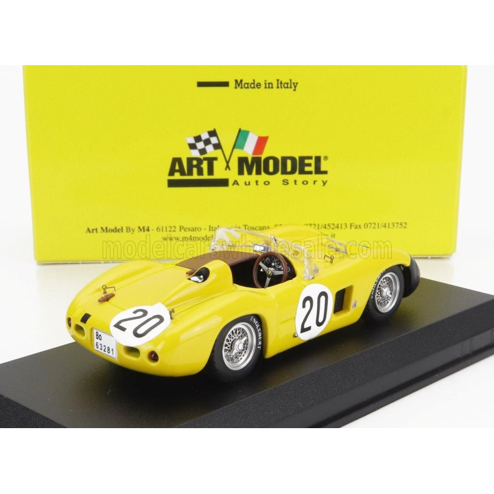 ART MODEL FERRARI 500TR SPIDER TEAM EQUIPE NATIONE BELGE N 20 24h LE MANS 1956 L.BIANCHI - A.DE CANGY - YELLOW BLACK 1/43