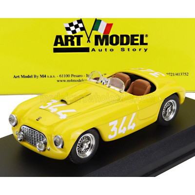 ART MODEL FERRARI 166 MM N 344 MILLE MIGLIA 1951 A.PALMER - Z.FERRAVAZZI - YELLOW 1/43