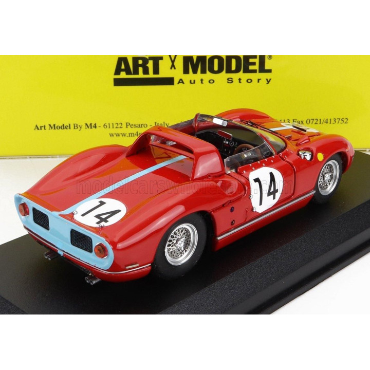 ART MODEL FERRARI 330P 4.0L V12 SPIDER TEAM MARANELLO CONCESSIONAIRES N 14 2nd 24h LE MANS 1964 J.BONNIER - G.HILL - RED 1/43