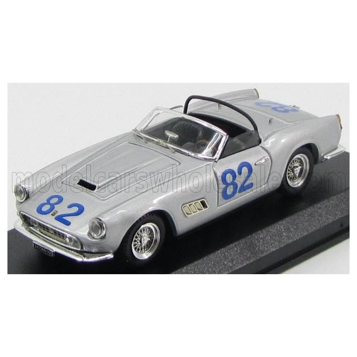 ART MODEL FERRARI 250 SWB CALIFORNIA SPIDER N 82 TARGA FLORIO 1962 U.DE BONIS - R.FUSINA - SILVER 1/43