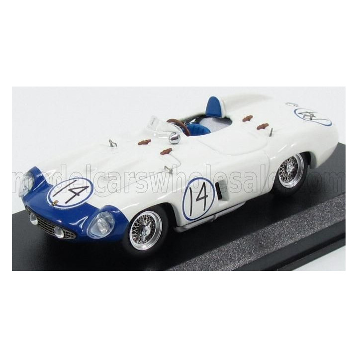 ART MODEL FERRARI 857 S SPIDER N 14 CUBA 1957 P.HILL - WHITE BLUE 1/43