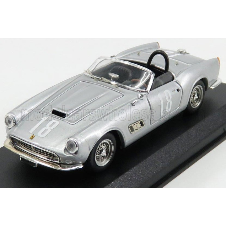ART MODEL FERRARI 250 CALIFORNIA LWB SPIDER AMERICA ch.1451 N 18 WINNER NASSAU MEMORIAL TROPHY RACE 1959 B.GROSSMAN - SILVER 1/4