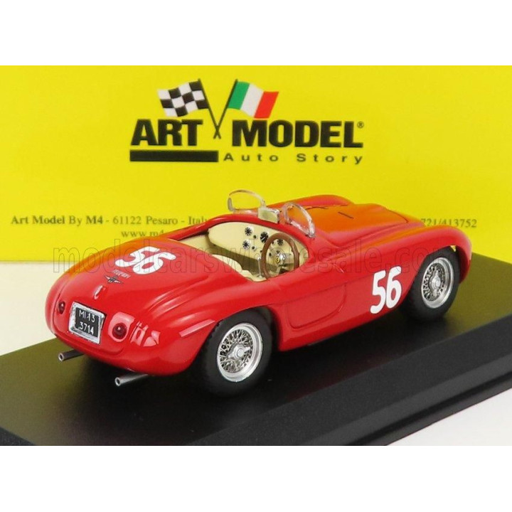 ART MODEL FERRARI 166MM BARCHETTA SPIDER N 56 WINNER VERMICINO - ROCCA DI PAPA 1949 G.MARZOTTO - RED 1/43