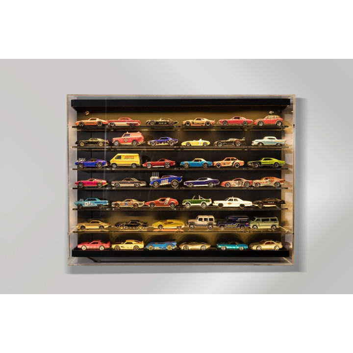 ATLANTIC VETRINA DISPLAY BOX ESPOSITORE - FOR 42 CARS 1/64 Lungh.LENGHT cm 50.0 X Largh.WIDTH cm 8.0 X Alt.HEIGHT cm 37.5 (altez