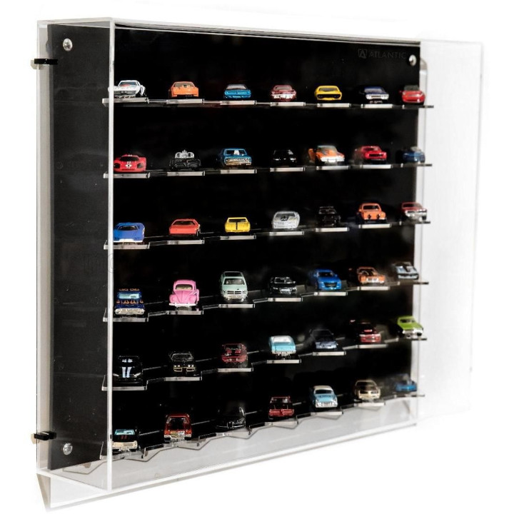 ATLANTIC VETRINA DISPLAY BOX ESPOSITORE - FOR 42 CARS 1/64 Lungh.LENGHT cm 61.0 X Largh.WIDTH cm 12.0 X Alt.HEIGHT cm 47.0 (alte