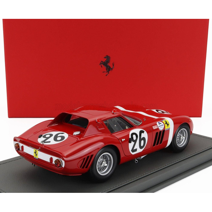 BBR MODELS FERRARI 250 GTO 3.0L V12 TEAM NORTH AMERICAN RACING N.A.R.T. N 26 24h LE MANS 1964 ED HUGUS - JOSE ROSINSKI - CON VET
