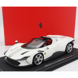 BBR MODELS FERRARI DAYTONA SP3 OPEN ROOF ICONA 2022 - CON VETRINA - WITH SHOWCASE - BIANCO ITALIA - WHITE 1/18