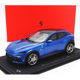 BBR MODELS FERRARI PUROSANGUE SUV 2022 - CON VETRINA - WITH SHOWCASE - BLU CORSA - BLUE MET 1/18