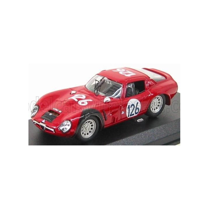 BEST MODEL ALFA ROMEO TZ2 N 126 TARGA FLORIO 1966 PINTO - TODARO - RED 1/43