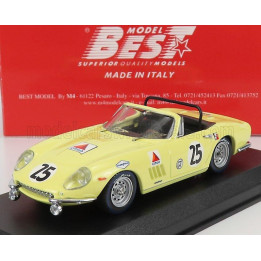 BEST MODEL FERRARI 275 GTB/4 SPIDER N 25 12h SEBRING 1967 R.McCLUGGAGE - F.WINDRIDGE - YELLOW 1/43