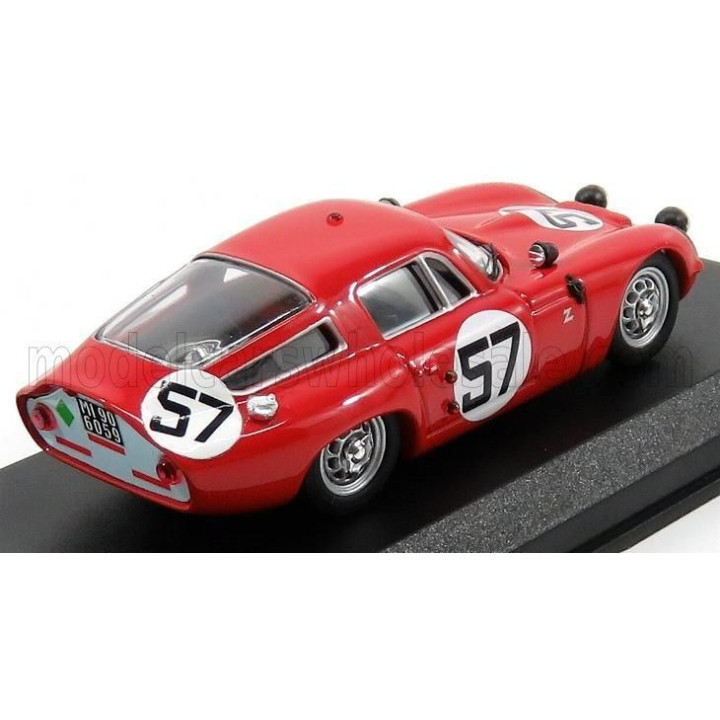 BEST MODEL ALFA ROMEO TZ1 COUPE N 57 13th 24h LE MANS 1964 BUSSINELLO - DESERTI - RED 1/43