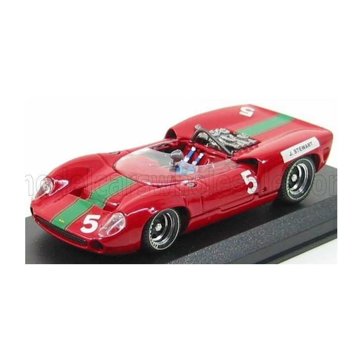BEST MODEL LOLA T70 SPIDER N 5 BRANDS HATCH 1965 J.STEWART - RED GREEN 1/43