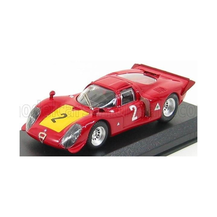 BEST MODEL ALFA ROMEO 33.2 N 2 IMOLA 1968 CASONI - DINI - RED YELLOW 1/43