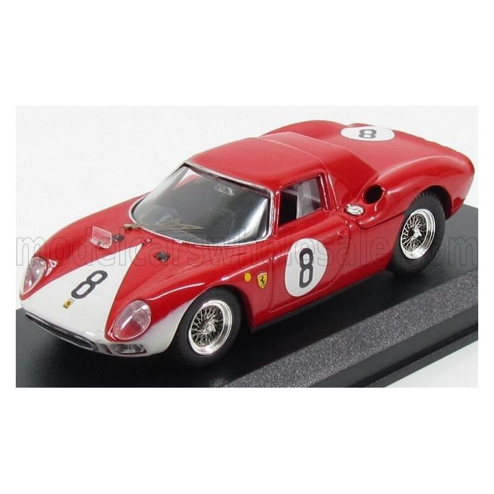 BEST MODEL FERRARI 250 LM N 8 2ND 12h REIMS 1964 J.SURTEES-L.BANDINI - RED WHITE 1/43