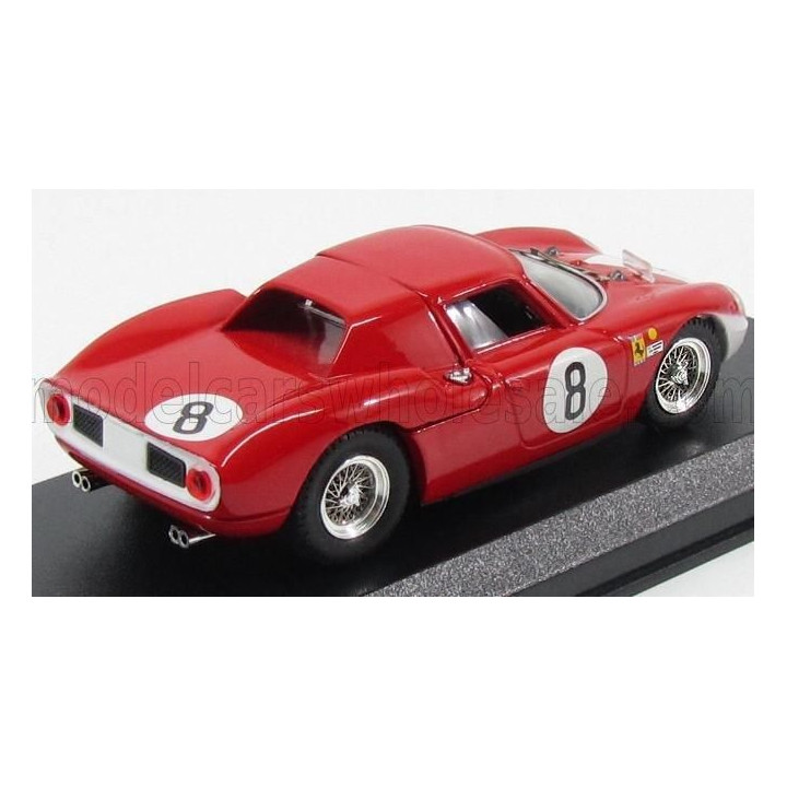 BEST MODEL FERRARI 250 LM N 8 2ND 12h REIMS 1964 J.SURTEES-L.BANDINI - RED WHITE 1/43
