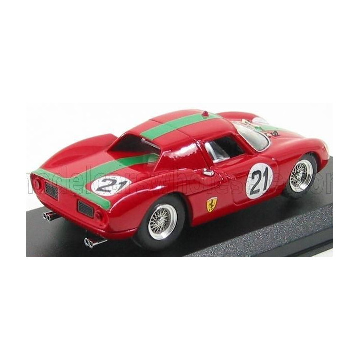 BEST MODEL FERRARI 250 LM MONZA 1966 N 21 DE SIEBENTHAL - RED 1/43