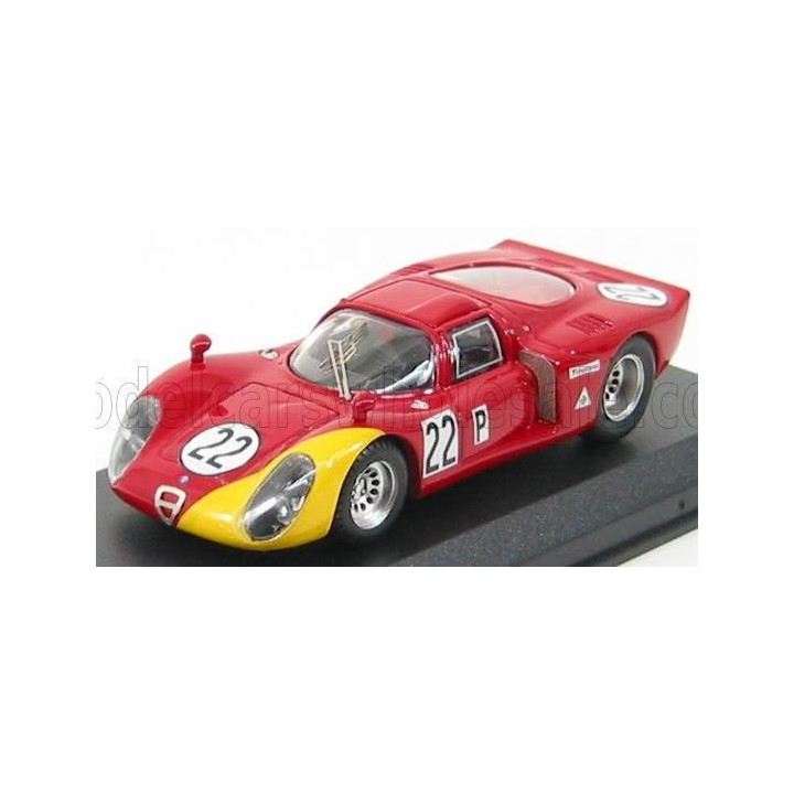 BEST MODEL ALFA ROMEO 33.2 N 22 DAYTONA 1968 CASONI - BISCARDI - RED YELLOW 1/43