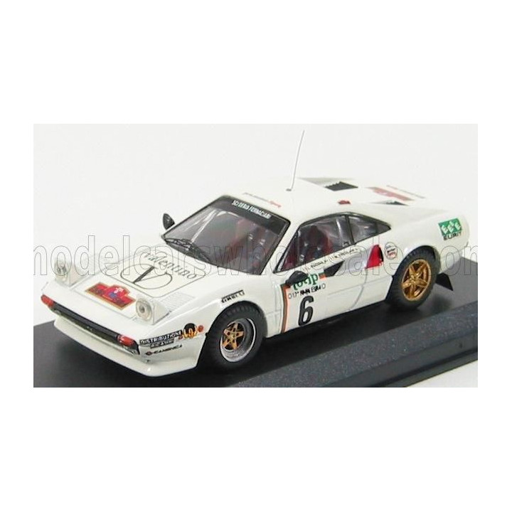 BEST MODEL FERRARI 308 GTB N 6 RALLY ELBA 1985 ROGGIA - ERCOLANI - WHITE 1/43