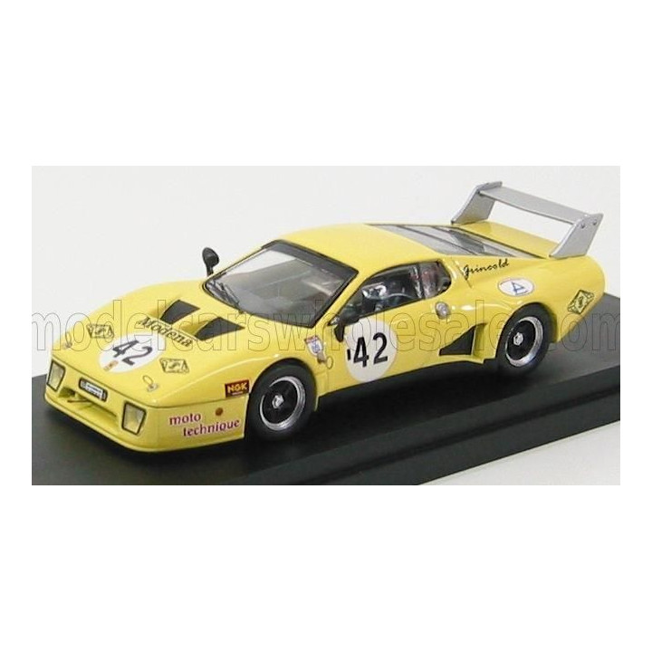 BEST MODEL FERRARI 512BB LM N 42 SILVERSTONE 1981 BOND - BELL - GRISWOR. - YELLOW 1/43