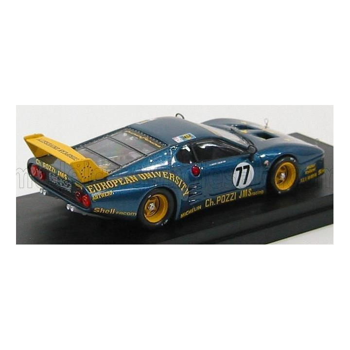 BEST MODEL FERRARI 512BB LM TEAM CHARLES POZZI JMS RACING N 77 24h LE MANS 1980 J.C.ANDRUET - C.BALLOT LENA - BLUE MET YELLOW 1/