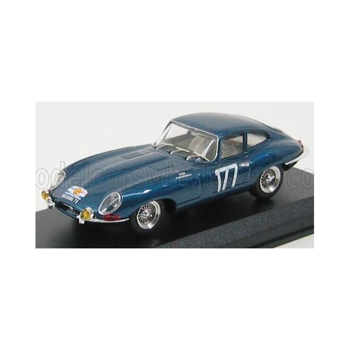 BEST MODEL JAGUAR E-TYPE COUPE N 177 TOUR DE FRANCE 1963 CARDI - KLUKASZEWSKI - BLUE MET 1/43