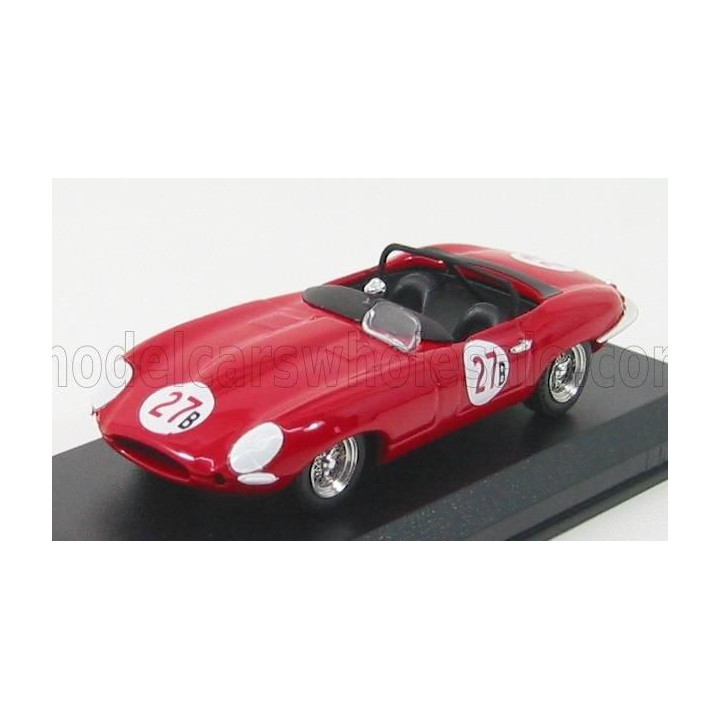 BEST MODEL JAGUAR E TYPE SPIDER N 27 RIVERSIDE 1961 KRAUSE - RED 1/43