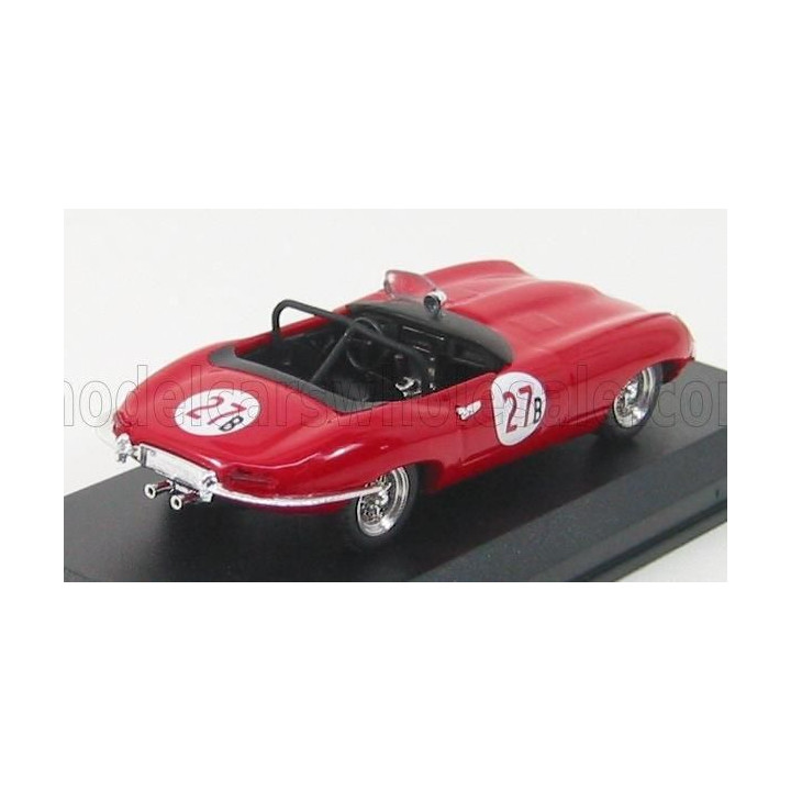 BEST MODEL JAGUAR E TYPE SPIDER N 27 RIVERSIDE 1961 KRAUSE - RED 1/43