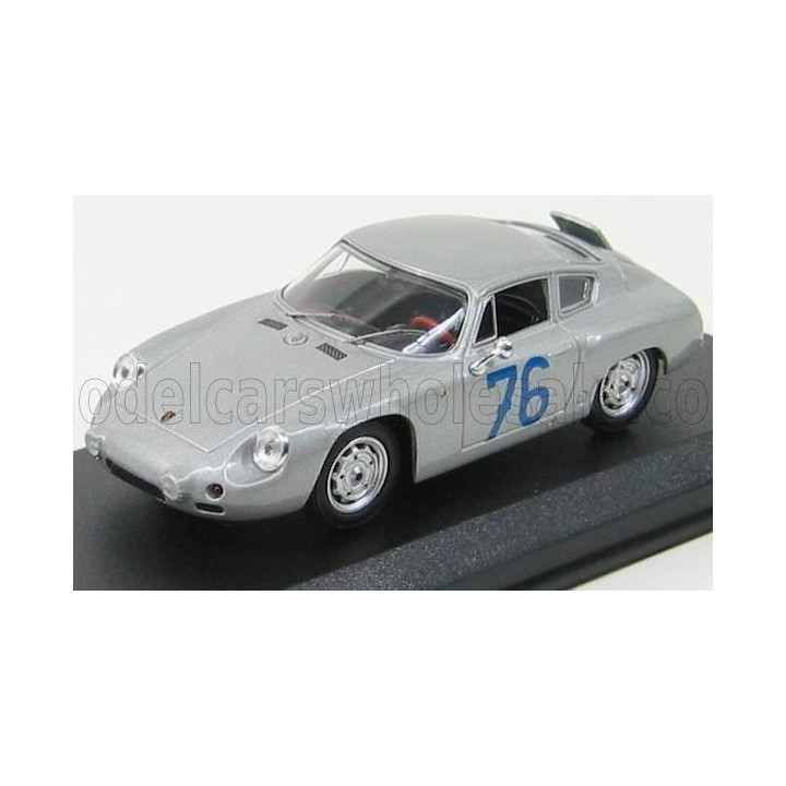 BEST MODEL PORSCHE 1600GS ABARTH N 76 TARGA FLORIO 1963 A.PUCCI - P.E. STRAHLE - SILVER 1/43
