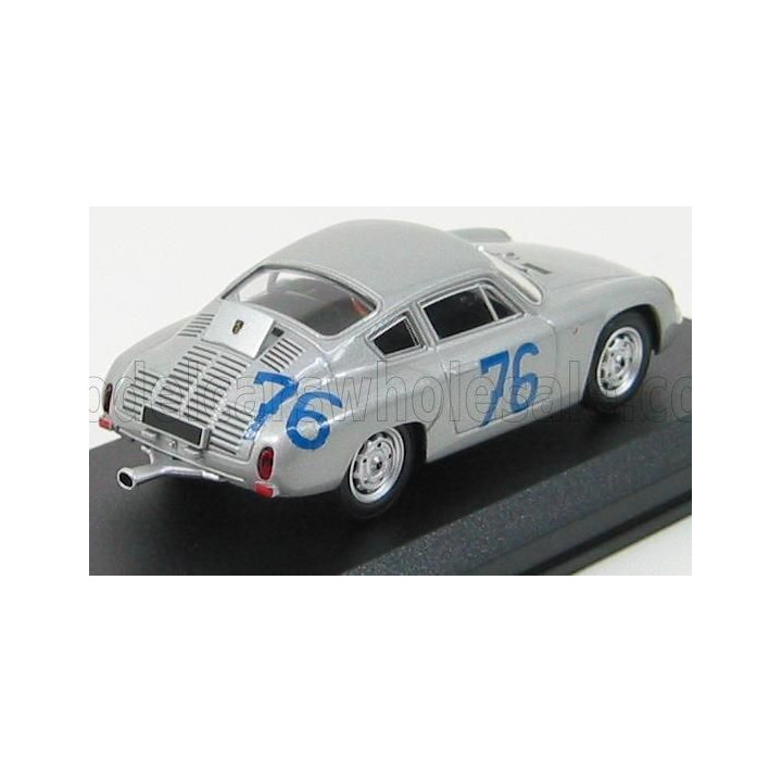 BEST MODEL PORSCHE 1600GS ABARTH N 76 TARGA FLORIO 1963 A.PUCCI - P.E. STRAHLE - SILVER 1/43