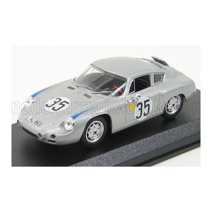 BEST MODEL PORSCHE 1600GS ABARTH N 35 LE MANS 1962 BUCHET - SCHILLER - SILVER 1/43