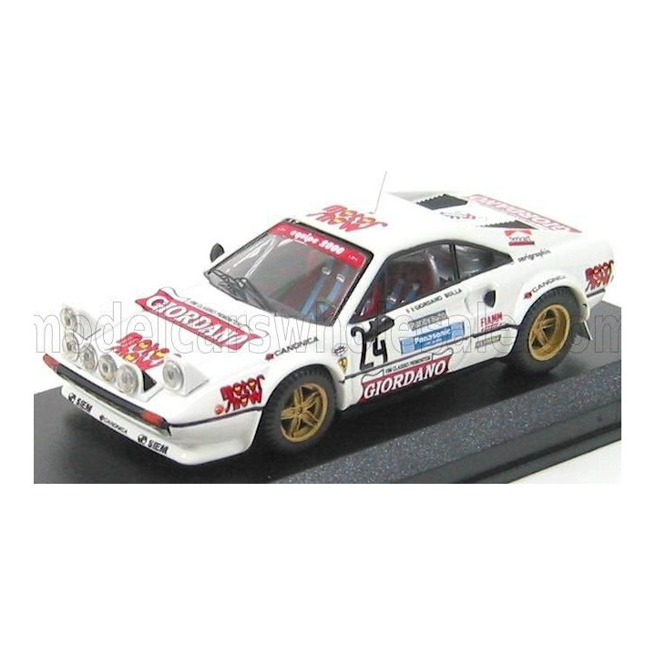 BEST MODEL FERRARI 308 GTB GR.4 N 24 RALLY DELLA LUNA 1980 GIORDANO - BOLLA - WHITE 1/43