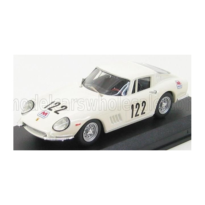 BEST MODEL FERRARI 275 GTB/4 N 122 TARGA FLORIO 1967 STARRABBA - ORLANDO - WHITE 1/43