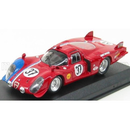 BEST MODEL ALFA ROMEO 33.2 COUPE N 37 LE MANS 1968 PILETTE - SLOTEMAKET - RED BLUE 1/43