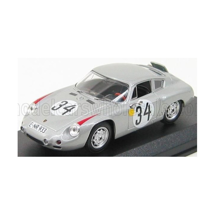 BEST MODEL PORSCHE 1600GS ABARTH N 34 LE MANS 1962 BARTH - HERRMANN - SILVER 1/43