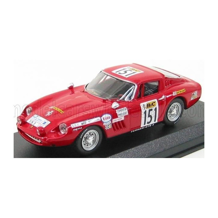 BEST MODEL FERRARI 275 GTB4 COUPE N 151 TOUR DE FRANCE 1970 A.CORENTIN - B.PREVOST - RED 1/43