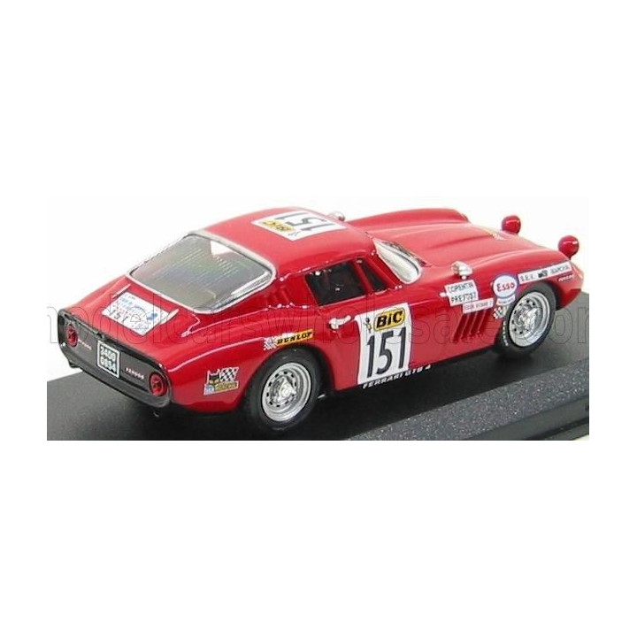 BEST MODEL FERRARI 275 GTB4 COUPE N 151 TOUR DE FRANCE 1970 A.CORENTIN - B.PREVOST - RED 1/43