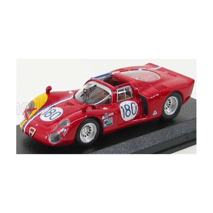 BEST MODEL ALFA ROMEO 33.2 TEAM AUTODELTA SPA N 180 TARGA FLORIO 1968 IGNAZIO GALLI - NANNI GIUNTI - RED 1/43