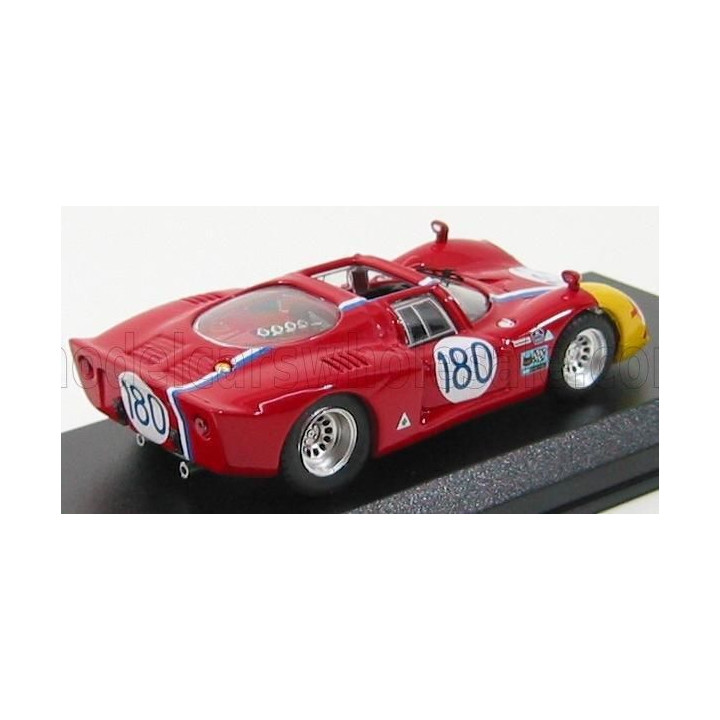 BEST MODEL ALFA ROMEO 33.2 TEAM AUTODELTA SPA N 180 TARGA FLORIO 1968 IGNAZIO GALLI - NANNI GIUNTI - RED 1/43