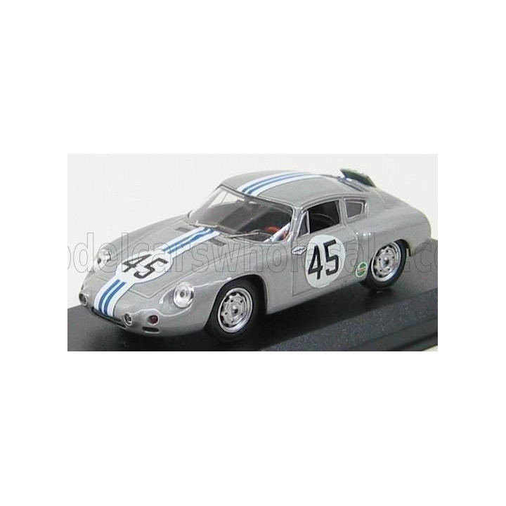 BEST MODEL PORSCHE 1600 GS ABARTH N 45 SEBRING 1964 CASSEL - SESSLAR - SILVER 1/43